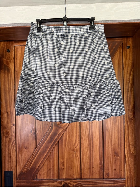 Madewell Dresses & Skirts - Madewell Navy and White Gingham Ruffle Mini Skirt